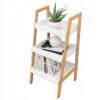 Knižnica na knihy, police, bambusový rebrík | 78 cm, vhodný ako dekorácia na uloženie kníh, kvetináčov či drobností, ideálne do obývacej izby, čakarne.