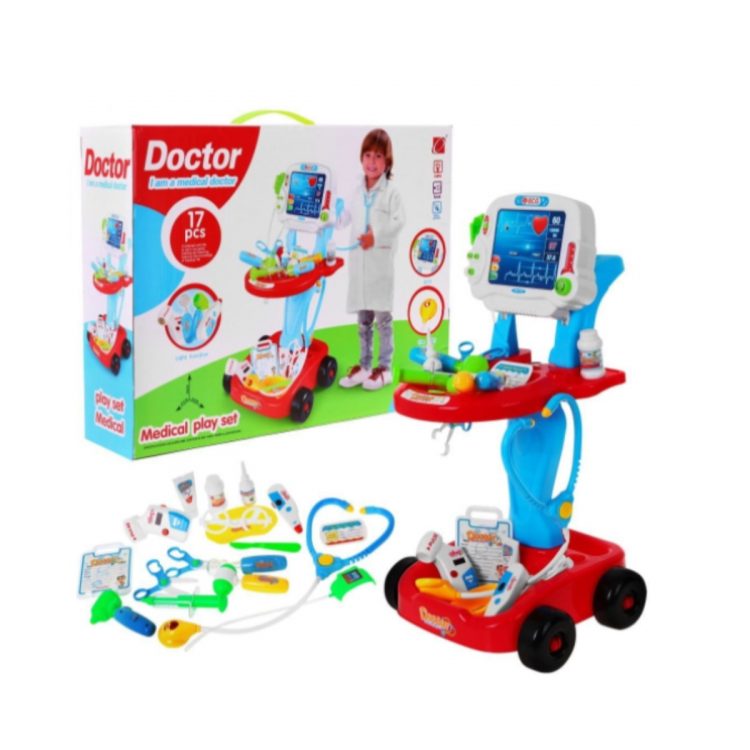 Detský lekársky vozík | červený BC-660-46