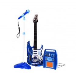 Detská gitara s mikrofónom a zosilňovačom | modrá BCR-HK-8010D-NIE