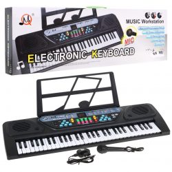 Elektronické klávesy pre deti - mikrofón | 61 kláves, multifunkčný hudobný keybord pre rozvoj hudobného nadania detí, spoznávanie melódií a motoriky.