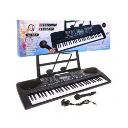 Elektronický keybord pre deti 61 klávesov – mikrofón | multi, hra a zároveň edukácia dieťaťa, rozvoj hudobného talentu. Súčasťou balenia je aj mikrofón.
