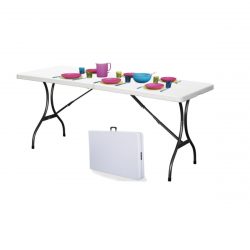 Záhradný cateringový stôl, skladací – biely, 180×70 cm | NZK-180S MUNZK-180S