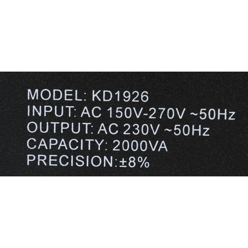 Spannungsstabilisator 2000VA 230V Kraft&Dele KD1926 AVR – Bau und lebe