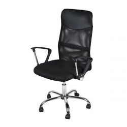 Kancelárska stolička - sieť 130kg | čierna zaisťuje pohodlnú prácu po dlhé hodiny. Široké, tvarované sedadlo a operadlo, vysoká opierka hlavy.