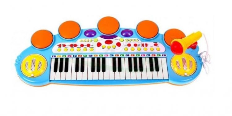 Keyboard pre deti + bubny MP3 USB 3 oktávy | modrý