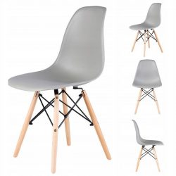 Sada jedálenských stoličiek 4ks | svetlosivá je dokonalým kusom nábytku do obývacej izby alebo jedálne. Moderný dizajn a zaujímavá forma.