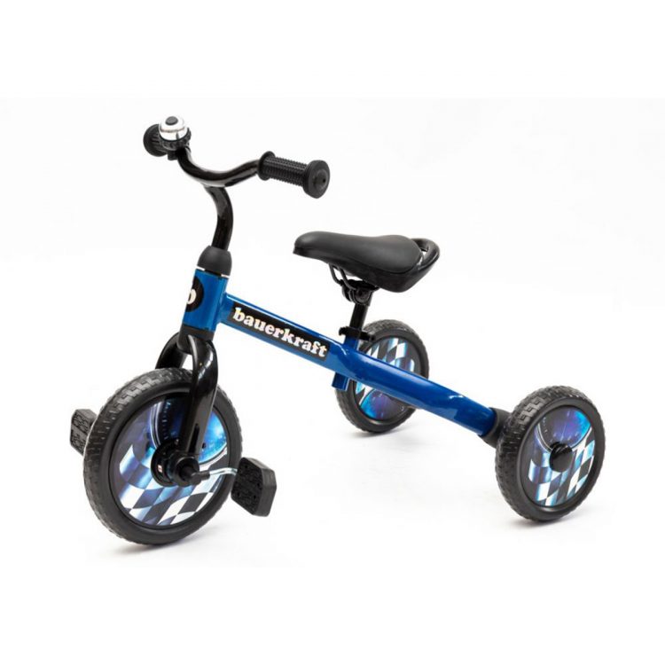 Detská trojkolka - odrážadlo a bicykel 3v1 | modro-čierna je prísľubom tej najlepšej zábavy a schopnosti mimoriadne ľahko sa pohybovať.