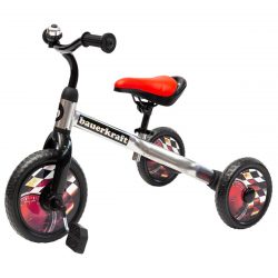 Detská trojkolka - odrážadlo a bicykel 3v1 | strieborná je prísľubom tej najlepšej zábavy a schopnosti mimoriadne ľahko sa pohybovať.