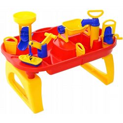 Detský interaktívny hrací stolík - vodný svet | červeno-žltý je jedinečná súprava, ktorá prinesie najmenším veľa zábavy.