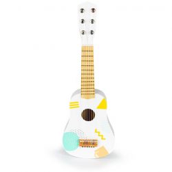 Detská drevená gitara - 6 strún | biela