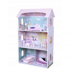 Vysoký drevený domček pre bábiky | 50x95cm