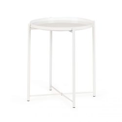 Jednoduchý okrúhly konferenčný stolík | biely