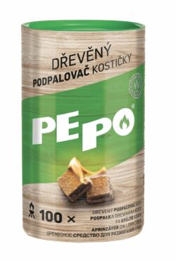 Podpaľovač PE-PO drevený - kocky | 100 ks obsahuje iba lisované drevené piliny a parafín. Horí cca 7 minút.