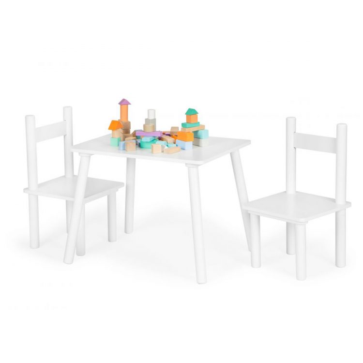 Sada detského stolíka so stoličkami | biela