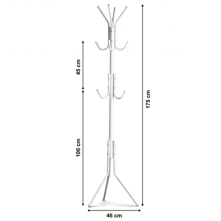 Stojací vešiak na oblečenie - biely | 175 cm
