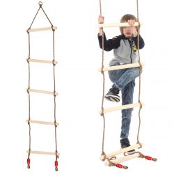 Detský lanový šplhací rebrík - záhradná hojdačka | 190cm je výrobok určený pre najmenších. Je možné zavesiť ho na strom alebo na konštrukciu.