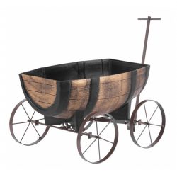 Kvetináč whiskey barel wagon | 41,5 x 29 x 19cm