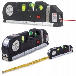 Laserová vodováha s metrom | 250cm je perfektný nástroj pre domácich majstrov. Laserové nastavenie: vertikálne, horizontálne, krížové.