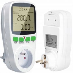 Digitálny merač spotreby elektrickej energie - wattmeter umožňuje reálny výpočet nákladov na spotrebu energie. Má veľký, čitateľný displej.