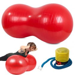 Dvojitá gymnastická lopta na cvičenie - fitlopta | červená sa používa pri rehabilitačnej terapii, kondičných cvičeniach atď.