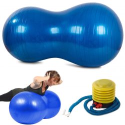 Dvojitá gymnastická lopta na cvičenie - fitlopta | modrá sa používa pri rehabilitačnej terapii, kondičných cvičeniach atď.