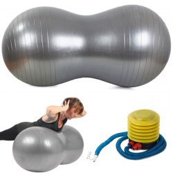 Dvojitá gymnastická lopta na cvičenie - fitlopta | sivá sa používa pri rehabilitačnej terapii, kondičných cvičeniach atď.