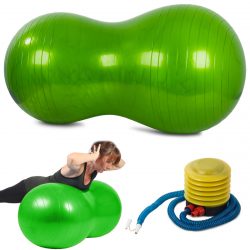 Dvojitá gymnastická lopta na cvičenie - fitlopta | zelená sa používa pri rehabilitačnej terapii, kondičných cvičeniach atď.