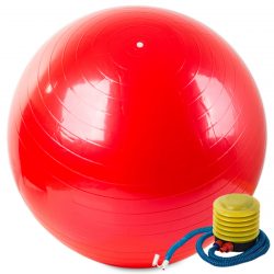 Fitlopta - gymnastická lopta s pumpou 75cm | červená je ideálna pre domáce cvičenie a rehabilitáciu. Má pozitívny vplyv na fyzickú kondíciu.