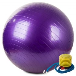 Fitlopta - gymnastická lopta s pumpou 75cm | fialová je ideálna pre domáce cvičenie a rehabilitáciu. Má pozitívny vplyv na fyzickú kondíciu.