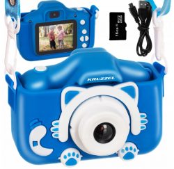 Detský digitálny fotoaparát + 16 GB micro SD | modrý má 6 rôznych funkcií: rež