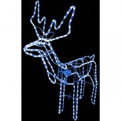 LED vianočné osvetlenie – pohyblivý sob | modrý má veľmi odolný svetelný zdroj, ktorý nevyžaruje teplo. 8 režimov svietenia.