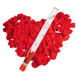 Vystreľovacie konfety - červené ruže sú ideálne na svadbu alebo inú príležitosť. Trubica strieľa okvetné lístky až do 5 metrov