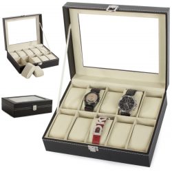 Organizér na hodinky - priehľadný | 10 hodiniek - je vhodný aj na náramky ako aj iné šperky. Vyrobený z kvalitných materiálov.