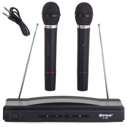 Karaoke set - 2x mikrofón + stanica | čierny