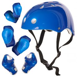 Detské chrániče s prilbou | modré - ochránia vaše dieťa pred akýmikoľvek telesnými zraneniami, ktoré môžu nastať pri páde.