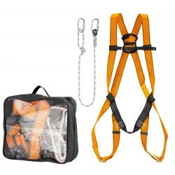 Bezpečnostný postroj proti pádu NEO | 97-100 - zaisťuje bezpečnosť na pracovisku vo výškach. Obsahuje: popruhy, lano, karabíny, tašku.