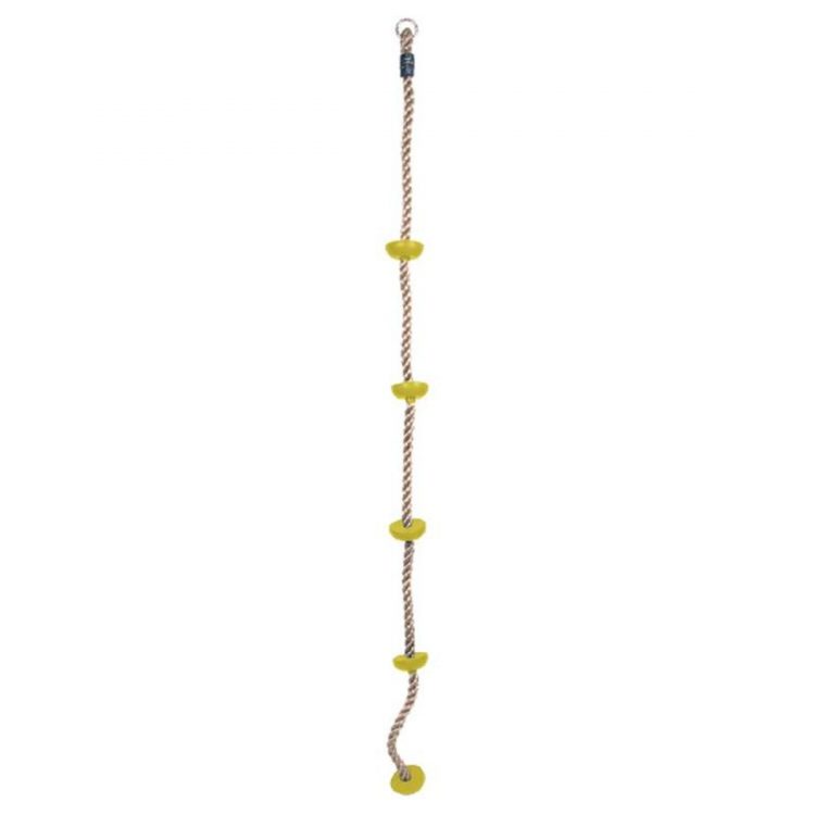 Detské lano na lezenie 2m 26mm LEQ LUIX - je určené na hranie pre deti od 3 rokov. Na lane sú v rozostupoch umiestnené malé plastové obruče.