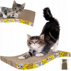 Kartónové škrabadlo pre mačky | 43x23.5x7 cm - dopraje vášmu miláčikovi dlhé chvíle relaxu a zároveň uspokojí každodenné potreby škrabania.