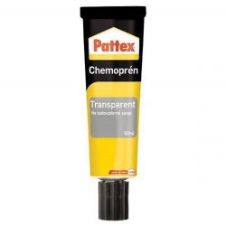 Lepidlo Pattex Chemoprén Transparent 50ml - na lepenie transparentných materiálov a všade, kde sa vyžaduje priehľadný lepený spoj.