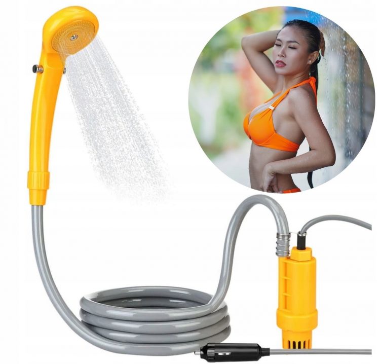 Prenosná turistická / kempingová sprcha s čerpadlom 12V