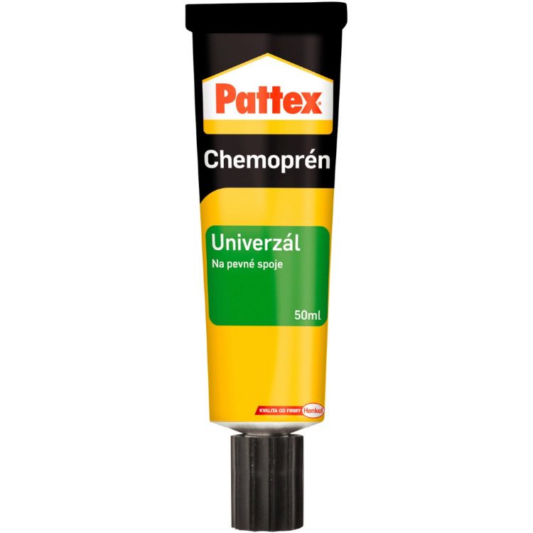 Univerzálne lepidlo - chemoprén Pattex 50ml - je na lepenie dreva, plastov, gumy, kože, kovov, kartónu atď.