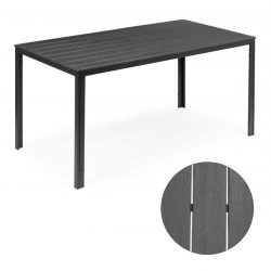 Záhradný stôl 6-miestny 156x78 cm | šedý - je odolný voči vonkajším poveternostným vplyvom. Silná oceľová konštrukcia s práškovým nástrekom.