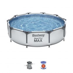 Bazén, 305x76 cm Bestway® Steel Pro MAX | 56408 ponúka extrémne odolný variant za skvelú cenu. Kruhový tvar prináša jednoduché zostavenie a stabilitu.