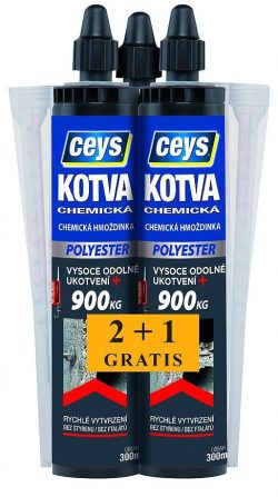 Chemická kotva Ceys Polyester - 2+1 grátis, 300 ml