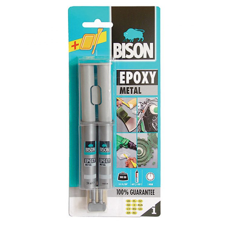 Lepidlo na kov Bison Epoxy Metal 24ml - je vhodné najmä pre kovové predmety. Vysoko odolné extrémnym podmienkam.