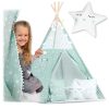 Detský stan TeePee - hviezdičky | mätový