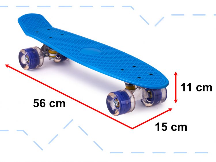 Pennyboard 56cm - LED kolieska | modrý