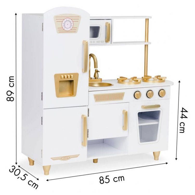 Veľká drevená kuchynka pre deti | biela