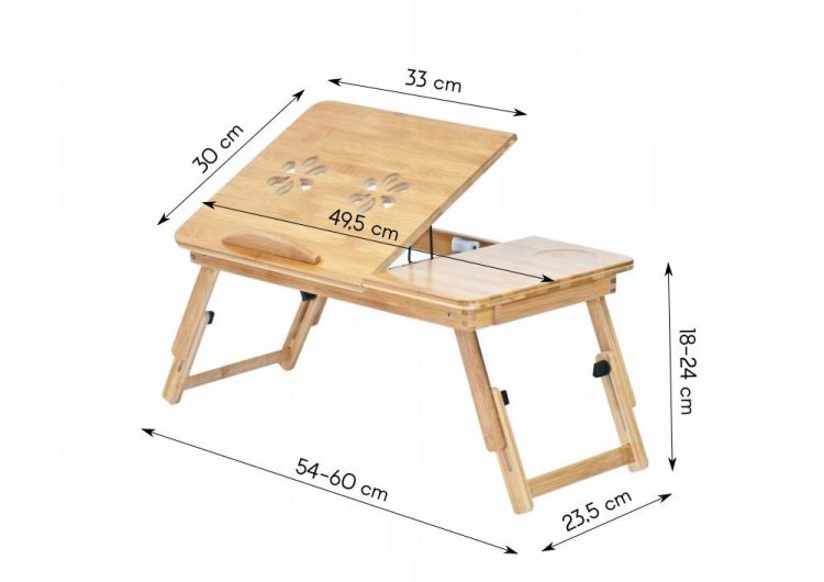 Drevený stolík pod notebook | 49.5 x 30 cm