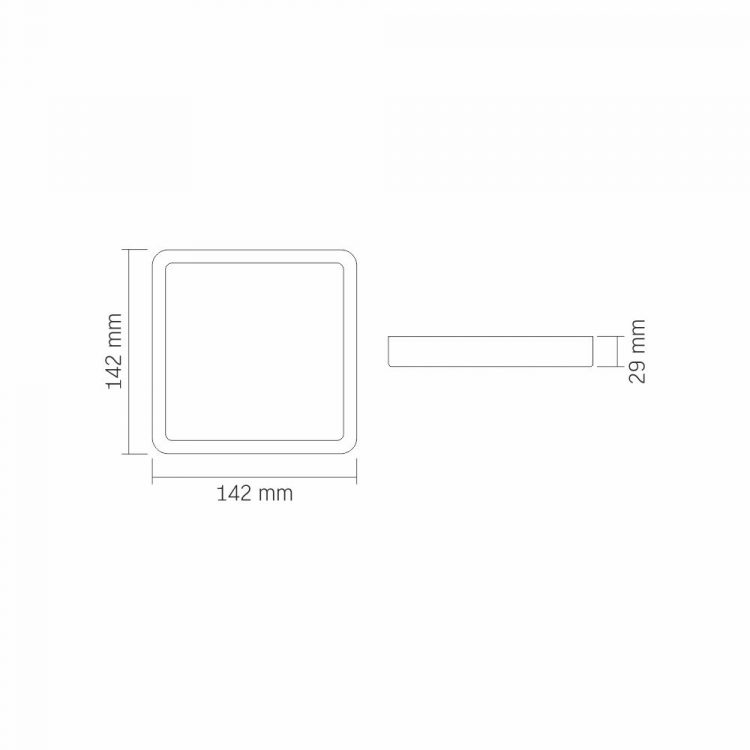 LED nástenné / stropné štvorcové svietidlo 820lm | 4000K 12W